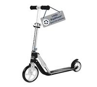 HUDORA Little BigWheel Scooter - Noir - Trottinette sûre en Aluminium pour Enfants à partir de 3 Ans - Réglable en Hauteur & Pliable pour jusqu'à 100kg - Trottinette Stable avec de Grands pneus