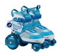 Hudora Patins à roulettes My First Quad – Taille réglable, grandes roues, jusqu'à 20kg – Cyan 30-33