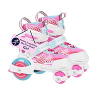 HUDORA Patins à roulettes My First Quad Girl - Rollers à Taille réglable de qualité pour Enfants jusqu'à 20kg - Patins sûrs pour débutants avec Grandes Roues - Taille 30-33