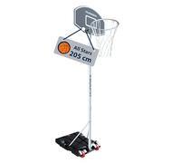 HUDORA Pied de Basketball All Stars 205 - Panier de Basketball réglable en Hauteur avec Support pour Enfants & Adolescents - Panier de Basketball Mobile d'extérieur sur Pied avec roulettes - Gris