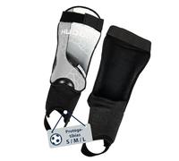 HUDORA Protège-Tibias avec Protection de Cheville - protège-Tibias Confortables en Mousse - Protège-Tibias de Football avec protecteurs de Cheville Taille L - Gris
