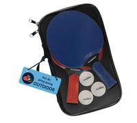 HUDORA Set de ping-pong Outdoor - Set de haute qualité avec 2 raquettes & 3 balles - Set de raquettes de ping-pong complet avec sac de rangement - Raquettes de tennis de table pour l'extérieur
