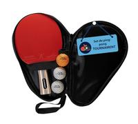HUDORA Set de ping-Pong Tournament - Set de Haute qualité avec 1 Raquette & 3 balles - Set de ping-Pong avec Sac de Rangement - Raquette de Tennis de Table pour Joueurs Professionnels