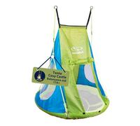 HUDORA Toile de tente Cosy Castle - Housse de tente pour balançoire nid HUDORA 90 & 110/120 en bleu/lemon - Tente de balançoire en polyester d'intérieur et d'extérieur pour enfants & adultes