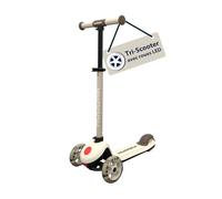 HUDORA Tri-Scooter Ivory AV. Roues LED - Trottinette 3 Roues avec Guidon réglable en Hauteur - Roue arrière Large, roulements ABEC-7, Struct. antidérapante et Frein arrière - pour Enfants