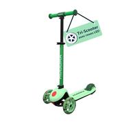 HUDORA Tri-Scooter Mint AV. Roues LED - Trottinette 3 Roues avec Guidon réglable en Hauteur - Roue arrière Large, roulements ABEC-7, Struct. antidérapante et Frein arrière - pour Enfants