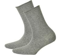 Hudson 2 paires de chaussettes femme - Only 2-Pack, bas, bord roulé, uni argent 39-42 (5,5-7,5 UK)