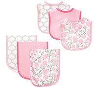 Hudson Baby 6 Piece Bib and Burp Cloth Set, Flowers