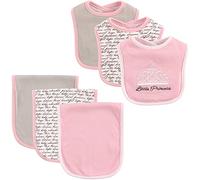 Hudson Baby 6-Piece Bib and Burp Cloth Set, Princess
