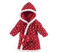 Hudson Baby Peignoir unisexe en peluche pour bébé - Motif à pois rouges - Taille unique - 0-9 mois
