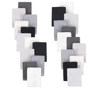 Hudson Baby Unisex Baby 24Pc Rayon from Bamboo Woven Washcloths, Black White, One Size