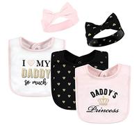 Hudson Baby Unisex Baby Cotton Bib and Headband or Caps Set, Daddys Princess, One Size