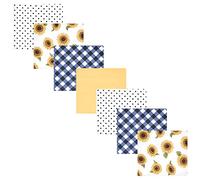 Hudson Baby Unisex Baby Cotton Flannel Receiving Blankets Bundle, Sunflower, One Size