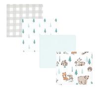 Hudson Baby Unisex Baby Cotton Flannel Receiving Blankets, Neutral Woodland Pals, One Size