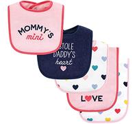 Hudson Baby Unisex Baby Cotton Terry Bib and Burp Cloth Set, Bold Mom Dad, One Size