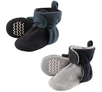 Hudson Baby Unisex-Baby Cozy Fleece Booties Slipper Sock, Blue Gray, 0-6 Months