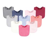 Hudson Baby Unisex Baby Drooler Bib with Waterproof Lining, Pink Blue, One Size