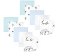 Hudson Baby Unisex Baby Flannel Cotton Washcloths 10-Pack, Boy Safari World, One Size