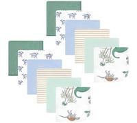 Hudson Baby Unisex Baby Flannel Washcloths, Boy Dino World 12Pk, One Size