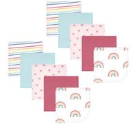 Hudson Baby Unisex Baby Flannel Washcloths, Creative Rainbow 10Pk, One Size