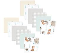Hudson Baby Unisex Baby Flannel Washcloths, Neutral Woodland Pals 12Pk, One Size