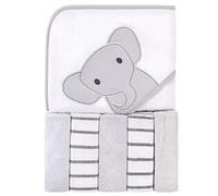 Hudson Baby Unisex Baby Hooded Towel & Five Washcloths, Modern Elephant, One Size