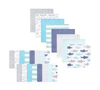 Hudson Baby Unisex Baby Rayon from Bamboo Washcloth Bundle, Sharks, One Size
