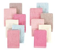 Hudson Baby Unisex Baby Rayon from Bamboo Woven Washcloths 12pk, Soft Peony, One Size
