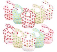 Hudson Baby Unisex Baby Waterproof Polyester Bibs, Cute Fruit, Beginner