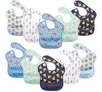 Hudson Baby Unisex Baby Waterproof Polyester Bibs, Pizza Snacks, Beginner