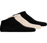 Hudson Chaussettes de sneakers unies, pack de 3 - Easy, ceinture confort, chaussettes courtes, coloris uni noir/beige 35-38