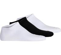 Hudson Chaussettes de sneakers unies, pack de 3 - Easy, ceinture confort, chaussettes courtes, coloris uni blanc/noir 35-38