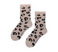 Hudson Fancy Leo Animal Print Chaussettes Montantes, Beige, 35-38 Femmes