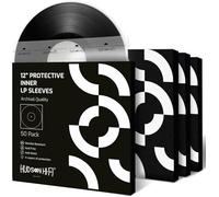Hudson Hi-Fi Lot de 50 pochettes intérieures antistatiques pour disques vinyles - Pochettes transparentes durables - Protégez vos albums LP des rayures, de la poussière et de la saleté - Couvertures
