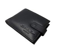 Hudson & James Designer London Portefeuille en cuir véritable pour homme avec boîte cadeau Noir de jais, noir profond, M, Contemporain