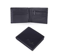 Hudson & James Designer London Portefeuille en cuir véritable pour homme avec porte-cartes de crédit à deux volets Protection RFID sans contact avec boîte cadeau, Noir carbone / noir, M, Contemporain