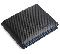 Hudson & James Portefeuille en cuir véritable avec blocage RFID pour homme avec porte-cartes et compartiments pour billets, poche pour pièces de monnaie, portefeuille minimaliste pour homme avec boîte