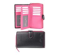 Hudson & James Portefeuille RFID en cuir véritable pour femme avec fermeture éclair et poche pour pièces de monnaie dans une boîte, rose, M, Minimaliste