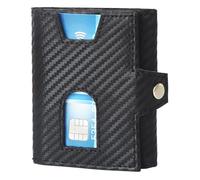 Hudson & James Portefeuilles en cuir et fibre de carbone pour homme avec blocage RFID - Portefeuille vertical à trois volets pour homme, Noir , M, Contemporain