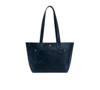 Hudson & James Sac à bandoulière vintage en cuir véritable pour femme, Bleu vieilli, M