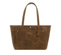 Hudson & James Sac à bandoulière vintage en cuir véritable pour femme, Marron vieilli, M