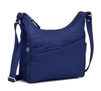 Hudson & James Sac à main en cuir véritable pour femme Sac à main croisé pour le travail iPad, bleu, M