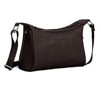 Hudson & James Sac à main en cuir véritable pour femme Sac à main croisé pour le travail iPad, marron foncé, Medium
