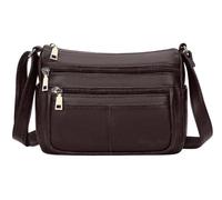 Hudson & James Sac à main en cuir véritable pour femme Sac à main croisé pour le travail iPad, marron, Small
