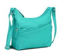 Hudson & James Sac à main en cuir véritable pour femme Sac à main croisé pour le travail iPad, turquoise, M