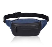 Hudson & James Sac banane unisexe avec poches zippées et poche imperméable pour homme et femme, bleu marine, L, Contemporain