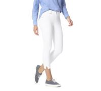 HUE Ankle Slit Essential Denim Capri Bonneterie, Blanc, L Femme