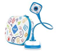 HUE HD Pro : Visualiseur de Documents et Caméra USB Flexible de Visioconférence (Bleu) avec Etui de Transport (Blanc)