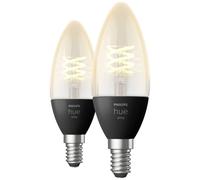 Hue Jeu de 2 ampoules LED 871951430221100 CEE: G (A - G) Hue White E14 Kerze Doppelpack Filament 2x300lm E14 9 W blanc chaud CEE