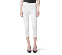 HUE Wide Waistband Blackout Cotton Capri Leggings, Assorted Bonneterie, Blanc, M Femme